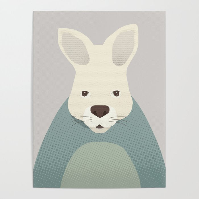 Whimsy Kangaroo, Animal Portrait Poster Gallery Image 4