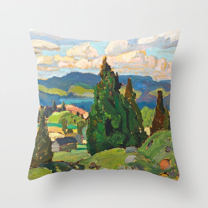 Canadian Landscape Franklin Carmichael Art Nouveau Post-Impressionism Throw Pillow Gallery Image 1