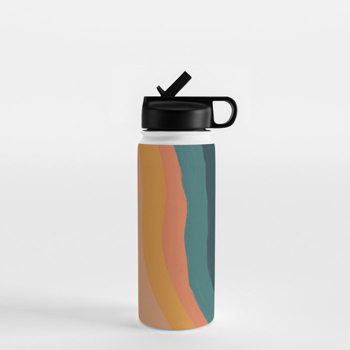Waves On Sunset Hill | Waves Texture Design Water Bottle Gallery Image 1