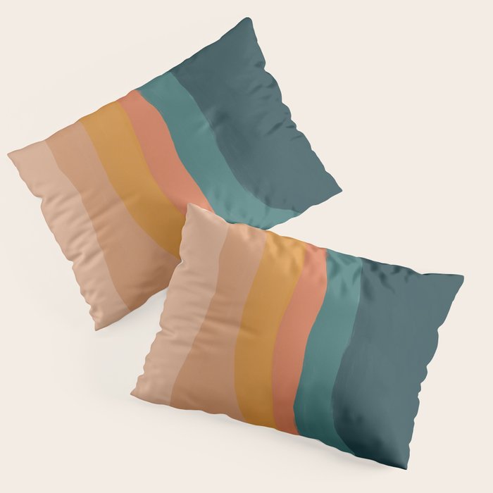 Waves On Sunset Hill | Waves Texture Design Pillow Sham Gallery Image 3