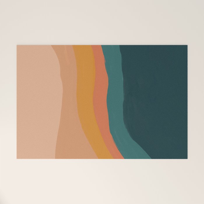 Waves On Sunset Hill | Waves Texture Design Welcome Mat Gallery Image 1