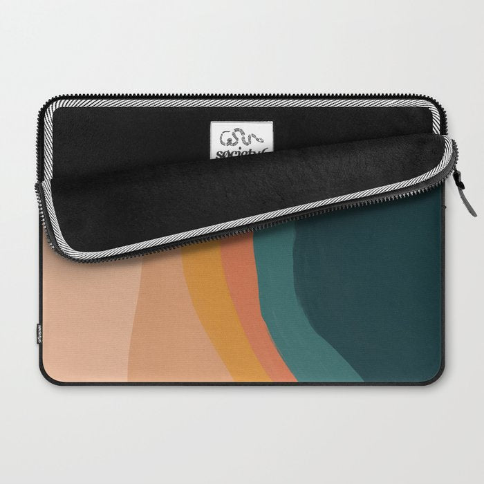Waves On Sunset Hill | Waves Texture Design Laptop Sleeve Gallery Image 2