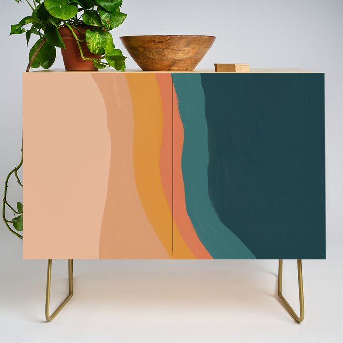 Waves On Sunset Hill | Waves Texture Design Credenza Gallery Image 1