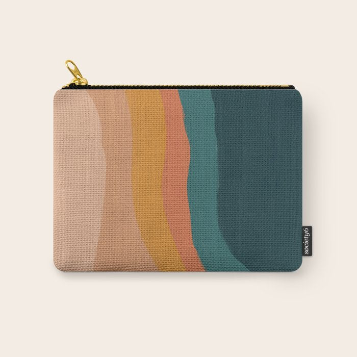 Waves On Sunset Hill | Waves Texture Design Carry All Pouch Gallery Image 1