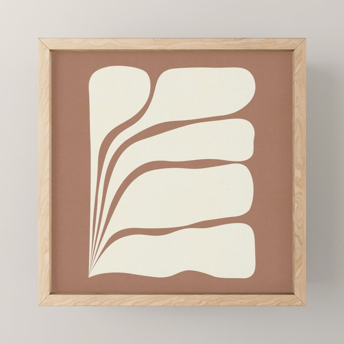 Five Leaf Plant Inspired by PANTONE 17 1230 Mocha Mousse Mini Art Print Gallery Image 1