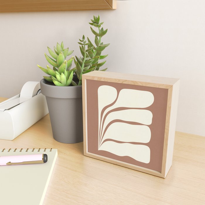 Five Leaf Plant Inspired by PANTONE 17 1230 Mocha Mousse Mini Art Print Gallery Image 2