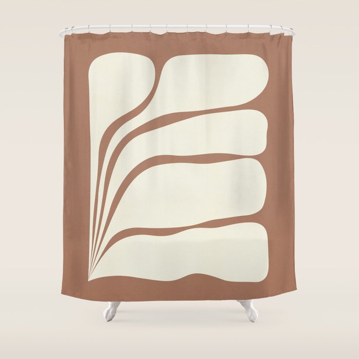 Five Leaf Plant Inspired by PANTONE 17 1230 Mocha Mousse Shower Curtain Gallery Image 1