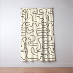 Abstract Lines 2 black and white Window Curtain Gallery Image 3