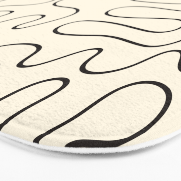 Abstract Lines 2 black and white Bath Mat Gallery Image 3