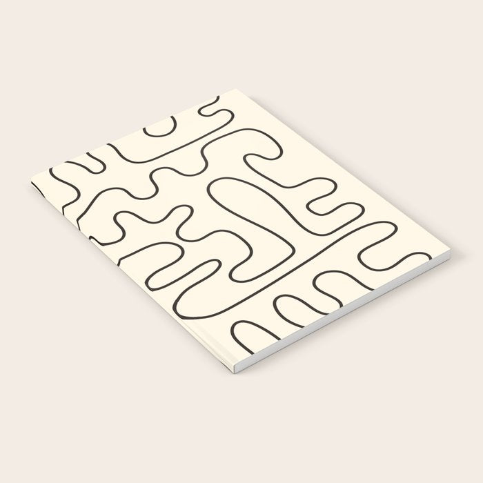 Abstract Lines 2 black and white Notebook Gallery Image 2