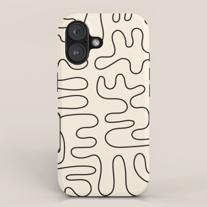 Abstract Lines 2 black and white iPhone Case Gallery Image 1