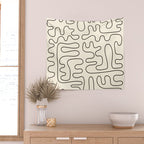 Abstract Lines 2 black and white Wall Tapestry Gallery Image 2
