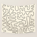 Abstract Lines 2 black and white Wall Tapestry Gallery Image 4