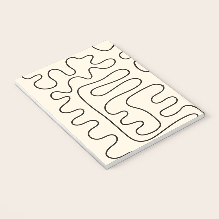 Abstract Lines 2 black and white Notebook Gallery Image 3