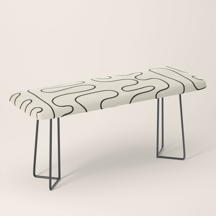 Abstract Lines 2 black and white Bench Gallery Image 1