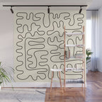Abstract Lines 2 black and white Wall Mural Gallery Image 1