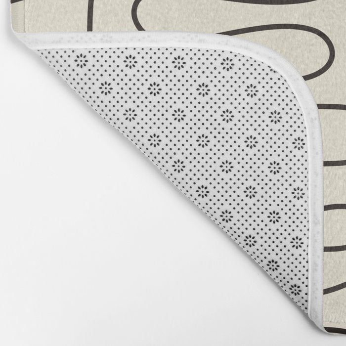 Abstract Lines 2 black and white Bath Mat Gallery Image 2