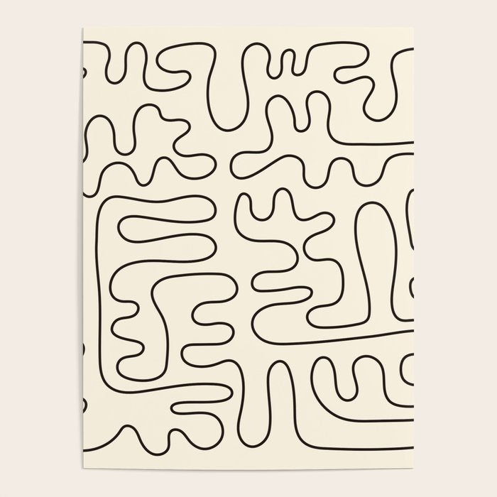 Abstract Lines 2 black and white Poster Gallery Image 4
