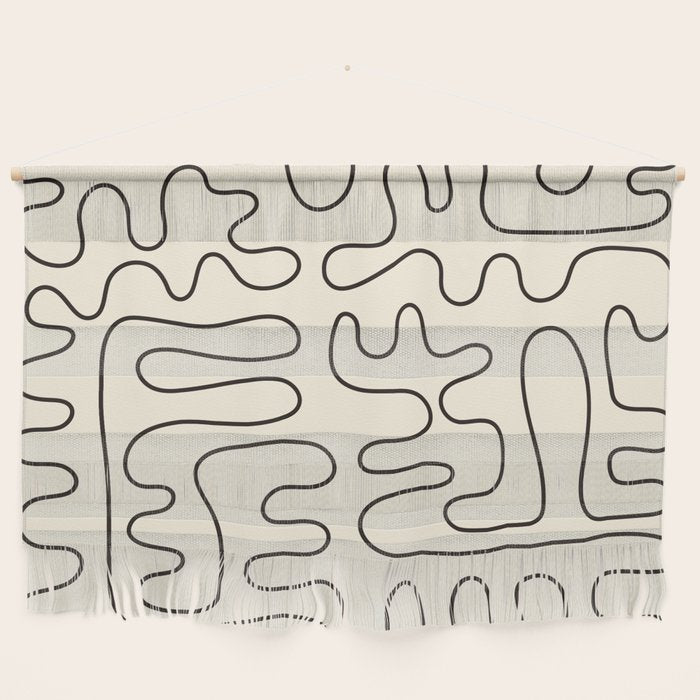 Abstract Lines 2 black and white Wall Hanging Gallery Image 1