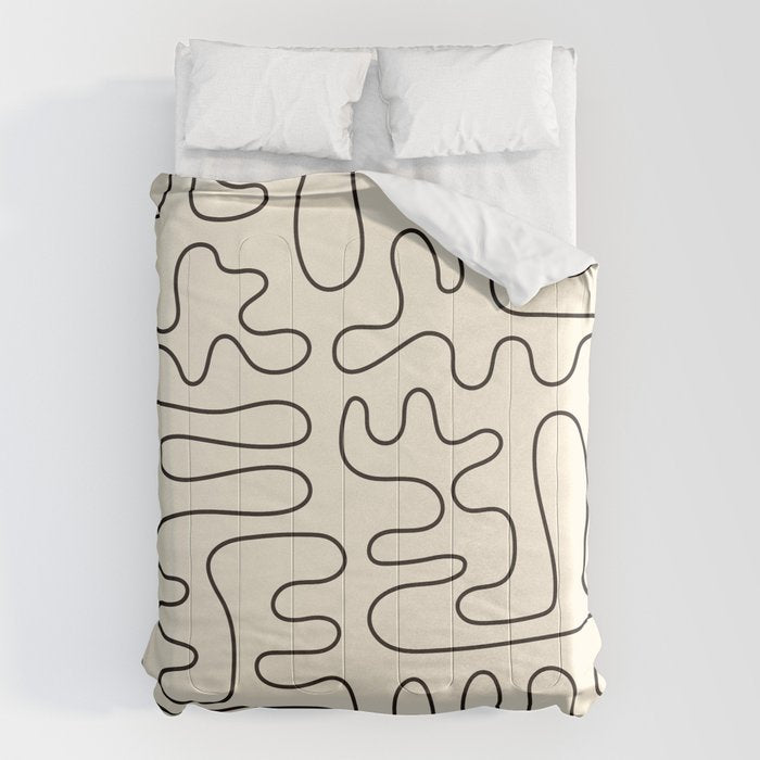 Abstract Lines 2 black and white Comforter Gallery Image 1
