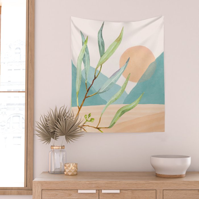 Setting Sun over the Sea 1 Wall Tapestry Gallery Image 2