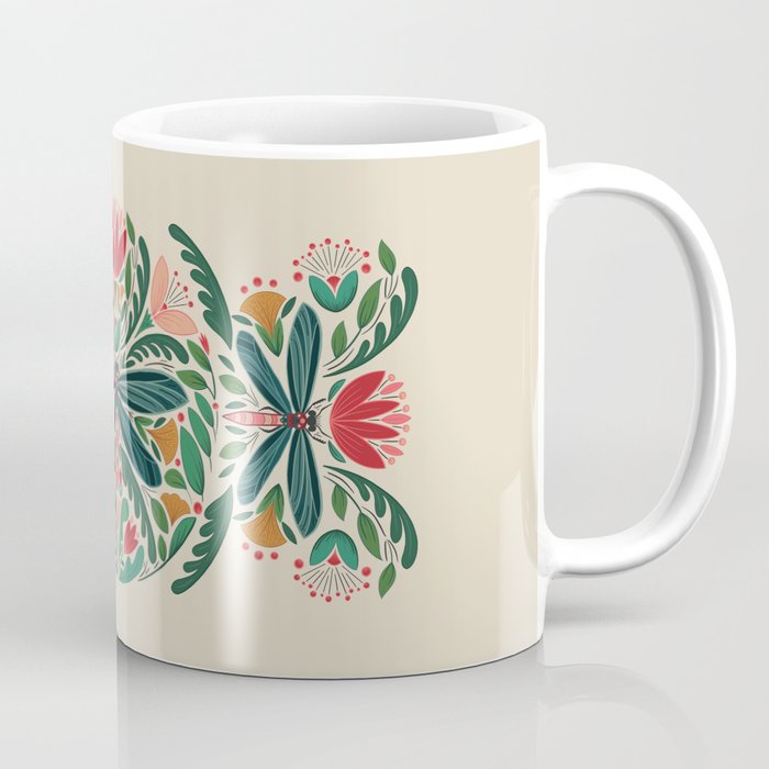 Dragonfly Folk Design Coffee Mug Gallery Image 1