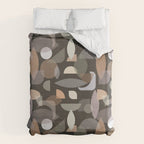 Modern Abstract Geometric Neutral Dark Earthy Tones with Natural Fabric Texture Duvet Cover Gallery Image 6