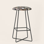 Modern Abstract Geometric Neutral Dark Earthy Tones with Natural Fabric Texture Stool Gallery Image 1