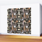 Modern Abstract Geometric Neutral Dark Earthy Tones with Natural Fabric Texture Wall Mural Gallery Image 2