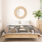 Modern Abstract Geometric Neutral Dark Earthy Tones with Natural Fabric Texture Duvet Cover Gallery Image 3