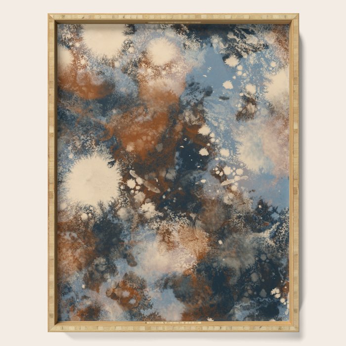 Earth watercolor splashes 2 Serving Tray Gallery Image 1