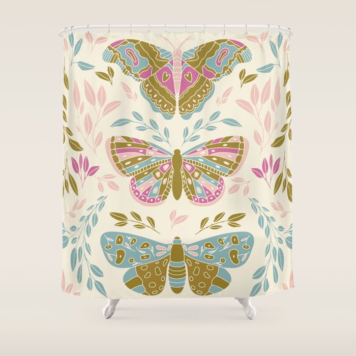 Vintage Butterflies  Shower Curtain Gallery Image 1