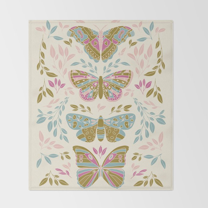 Vintage Butterflies  Throw Blanket Gallery Image 2