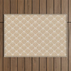 Bows & Ribbons Pattern XLV Neutral Beige Outdoor Rug Gallery Image 1