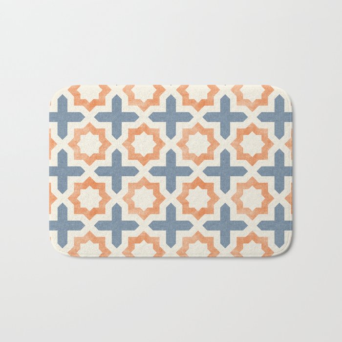 river stars - tangerine and blue Bath Mat Gallery Image 1