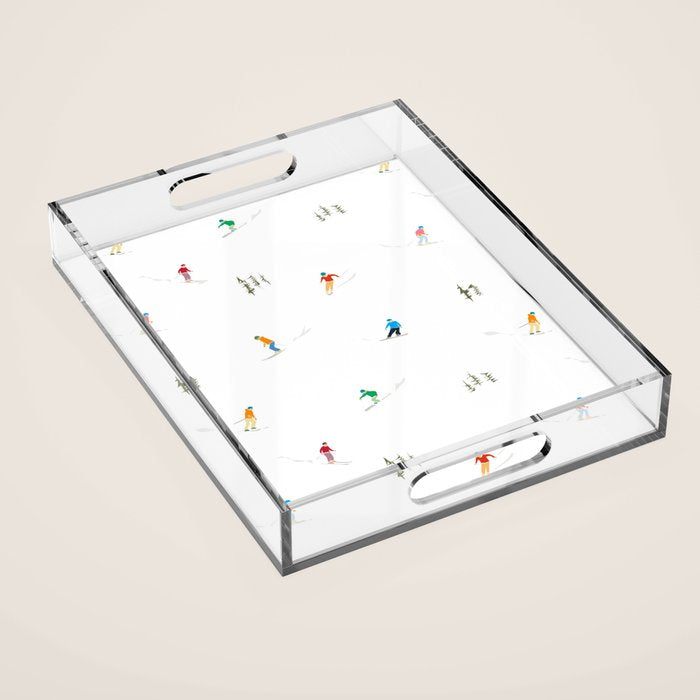 Mountain Skiers Pattern Acrylic Tray Gallery Image 1