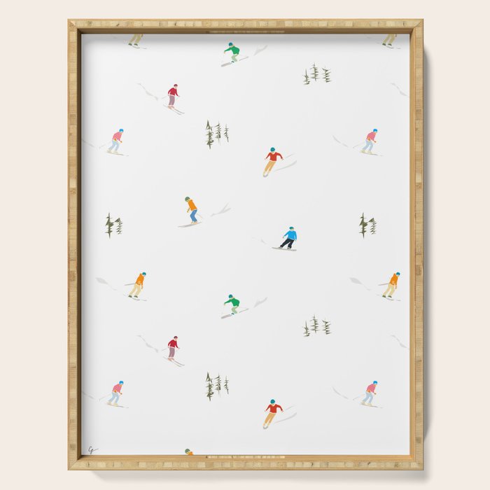 Mountain Skiers Pattern Serving Tray Gallery Image 1
