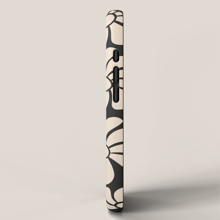 Black and White Retro Super Bloom - 70's vibe  iPhone Case Gallery Image 2