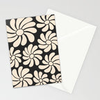 Black and White Retro Super Bloom - 70's vibe  Stationery Card Gallery Image 2