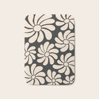 Black and White Retro Super Bloom - 70's vibe  Bath Mat Gallery Image 1