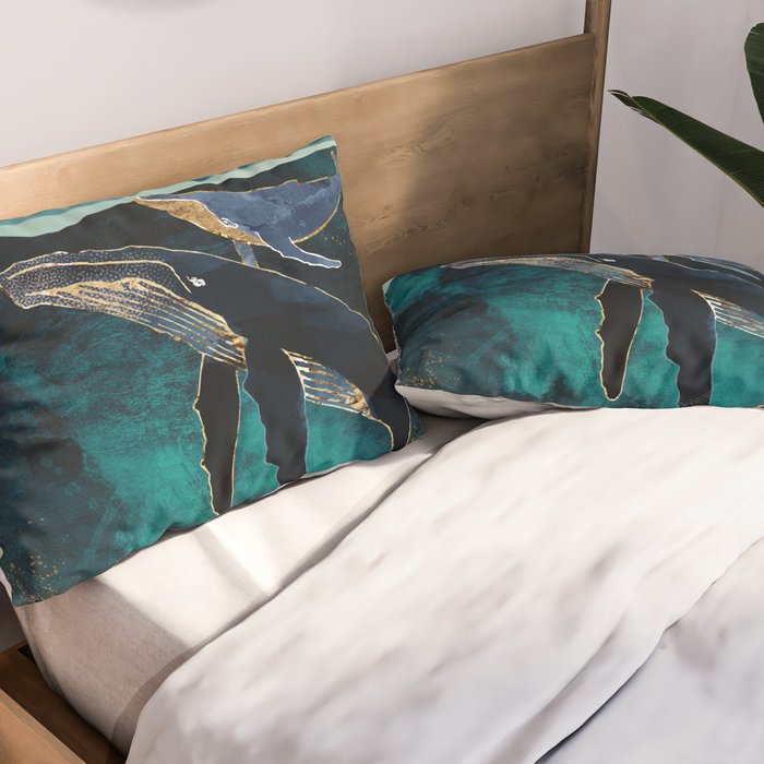 Moonlit Whales Pillow Sham Gallery Image 2