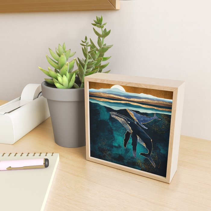 Moonlit Whales Mini Art Print Gallery Image 2