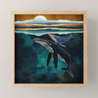 Moonlit Whales Mini Art Print Gallery Image 1