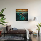 Moonlit Whales Wood Wall Art Gallery Image 2