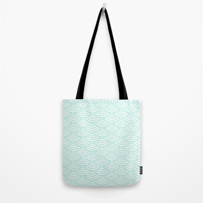 Seafoam Blue Japanese wave pattern Tote Bag Gallery Image 2