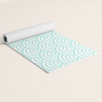 Seafoam Blue Japanese wave pattern Yoga Mat Gallery Image 2