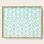 Seafoam Blue Japanese wave pattern Serving Tray Gallery Image 1