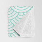 Seafoam Blue Japanese wave pattern Throw Blanket Gallery Image 3