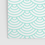 Seafoam Blue Japanese wave pattern Poster Gallery Image 3