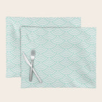Seafoam Blue Japanese wave pattern Placemat Gallery Image 1